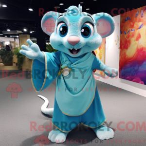 Sky Blue Rat mascotte...