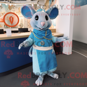 Sky Blue Rat mascotte...