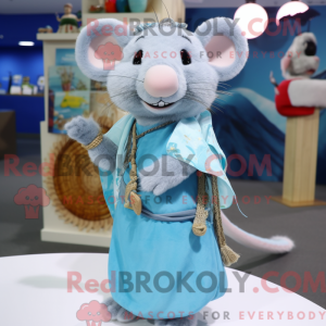 Sky Blue Rat mascotte...