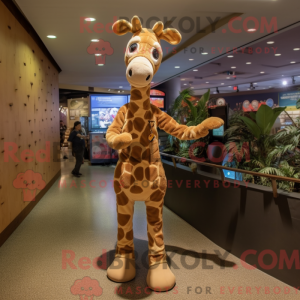 Tan Giraffe maskot...