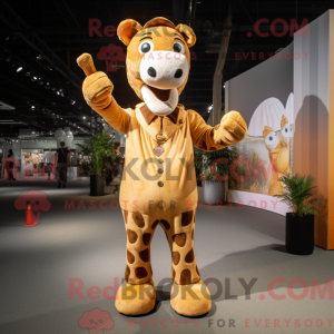 Tan Giraffe maskot...