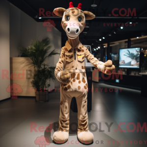 Tan Giraffe maskot...