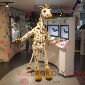 Tan Giraffe maskot...