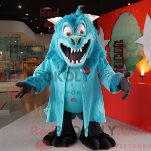Turquoise Vampire mascot...