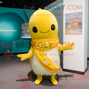 Yellow Narwhal mascot...