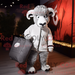 Silver Ram mascot costume...