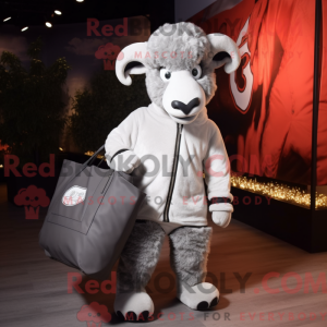 Silver Ram maskot kostume...