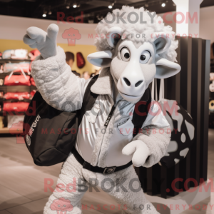 Silver Ram mascot costume...