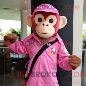 Pink Capuchin Monkey maskot...