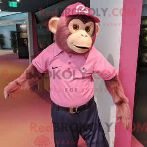Pink Capuchin Monkey maskot...