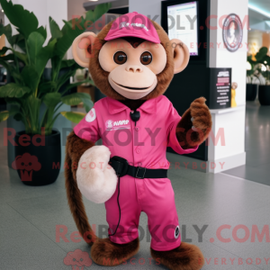Pink Capuchin Monkey maskot...