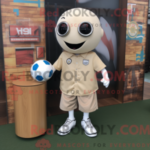 Beige Soccer Ball mascot...