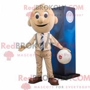 Beige fotball maskot...