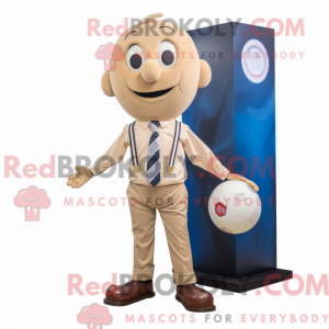 Beige Soccer Ball mascot...