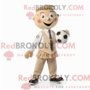 Beige fodbold maskot...