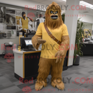 Gold Sasquatch mascot...