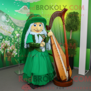 Grøn Celtic Harpe maskot...