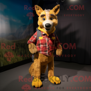 Gold Dingo mascot costume...