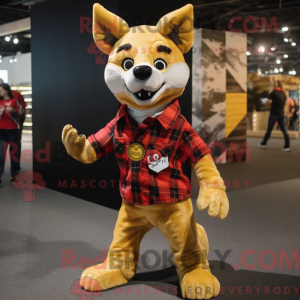 Gold Dingo mascot costume...
