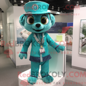 Teal Doctor mascot costume...