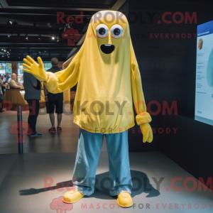 Yellow Ghost mascot costume...
