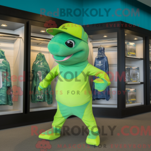 Lime Green Dolphin mascot...