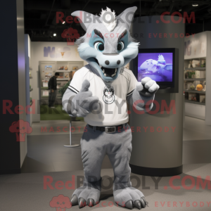 Grå Gargoyle maskot kostume...
