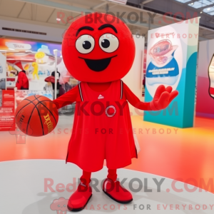 Red Basketball Ball maskot...