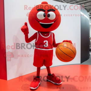 Red Basketball Ball maskot...
