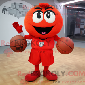 Red Basketball Ball maskot...