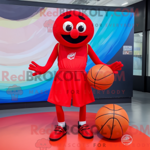 Red Basketball Ball mascot...