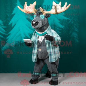 Teal Elk maskot kostume...