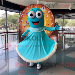 Turquoise Donut mascot...