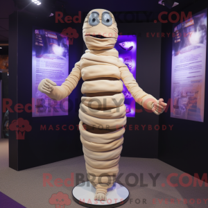 Cream Mummy mascot costume...