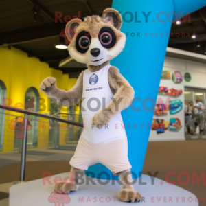 Beige Lemur mascot costume...