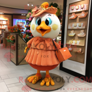 Peach Quail maskot kostume...