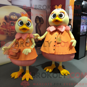 Peach Quail mascot costume...