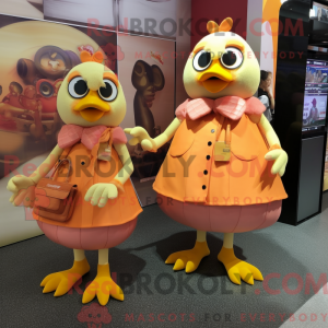 Peach Quail maskot kostume...