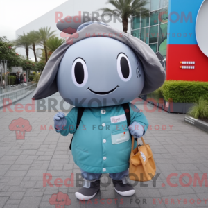 Gray Narwhal mascot costume...