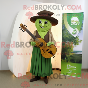 Olive Celtic Harp mascot...