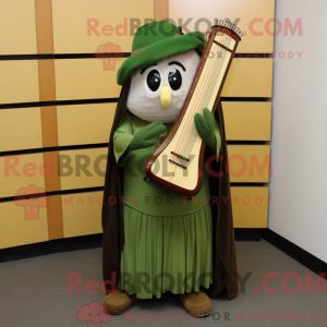 Olive Celtic Harp mascot...