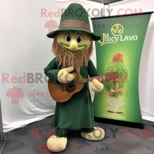 Olive Celtic Harp mascot...