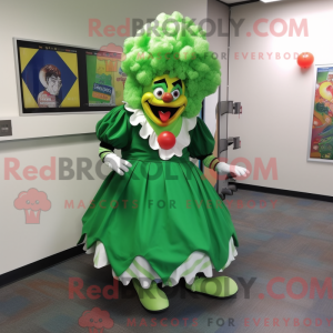 Green Clown mascot costume...