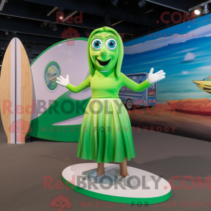 Green Surfboard mascot...