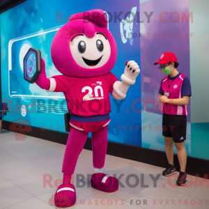Magenta Soccer Goal maskot...