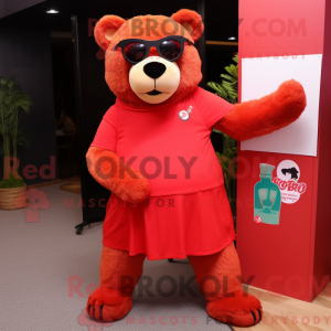 Red Bear maskot drakt...