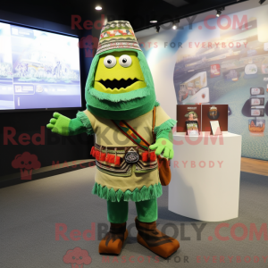 Green Chief mascot costume...