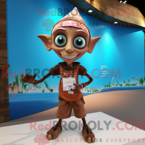 Brown Elf mascot costume...