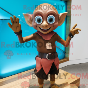 Brown Elf mascot costume...