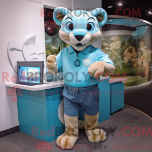 Cyan Mountain Lion mascot...